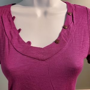 NWT, Super Cute! Purple Top, Decorative Slits on Sleeve & Hem